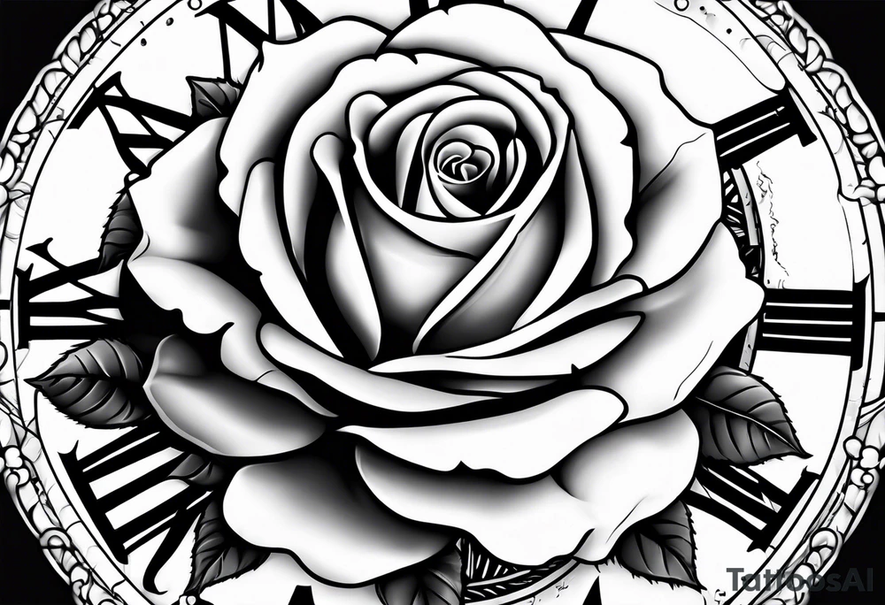 eine Taschenuhr mit einer Rose tattoo idea