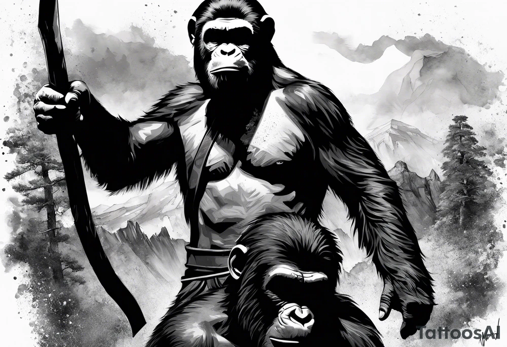 Caeser from the movie planet of the apes tattoo idea
