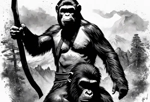 Caeser from the movie planet of the apes tattoo idea