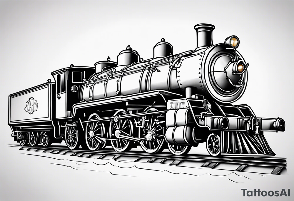 Simple steam train tattoo idea