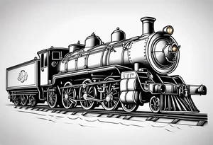 Simple steam train tattoo idea