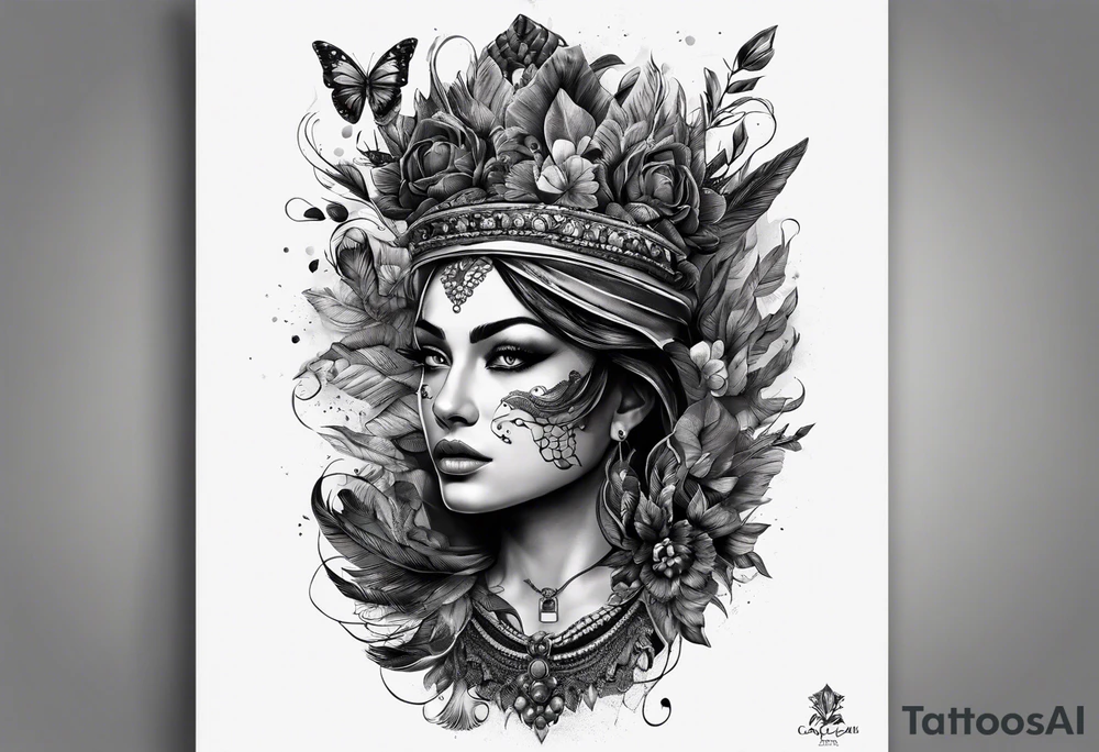 Arma na cabeça, quando atira, a cabeça ecplode em borboletas tattoo idea