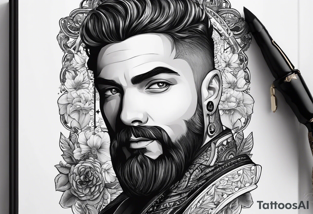 Book cover with "Howard 22.07.1937 - 23.03.2023" and a pen tattoo idea