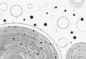simple sunshine made of black dots with circles tattoo idea