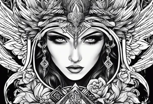 sword, occult, geometric tattoo idea