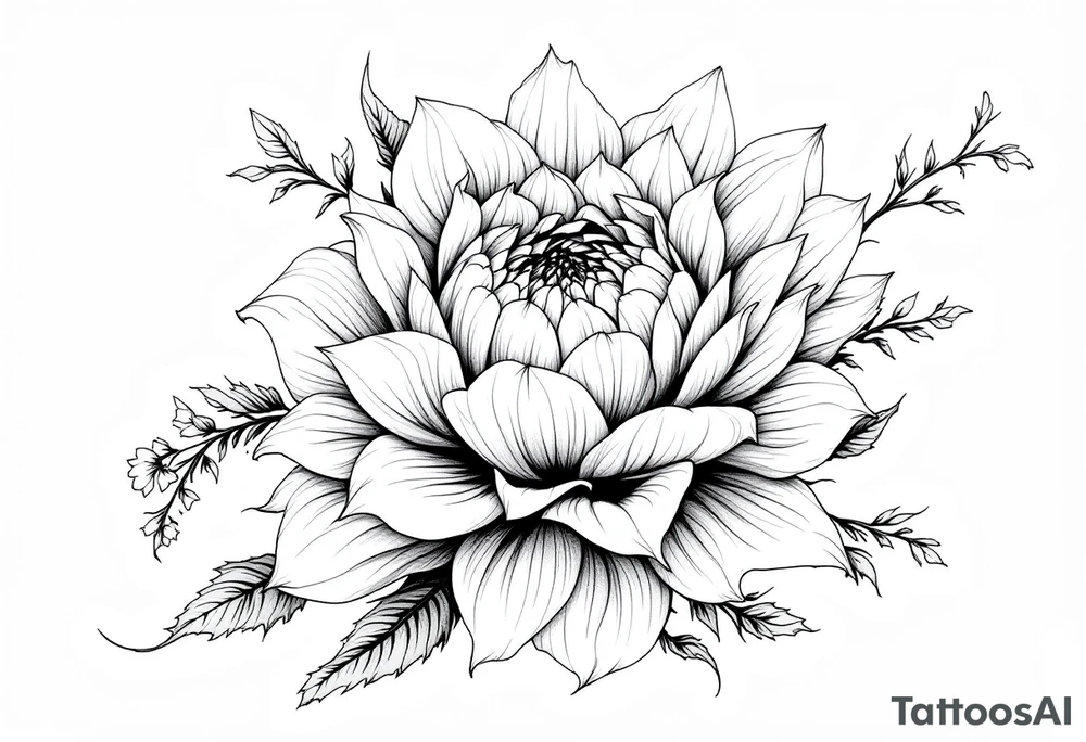 Chrysanthemum, White Rose, sunflower tattoo tattoo idea