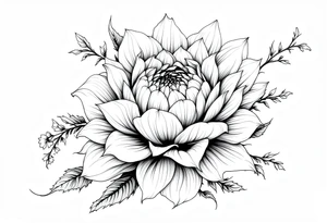 Chrysanthemum, White Rose, sunflower tattoo tattoo idea