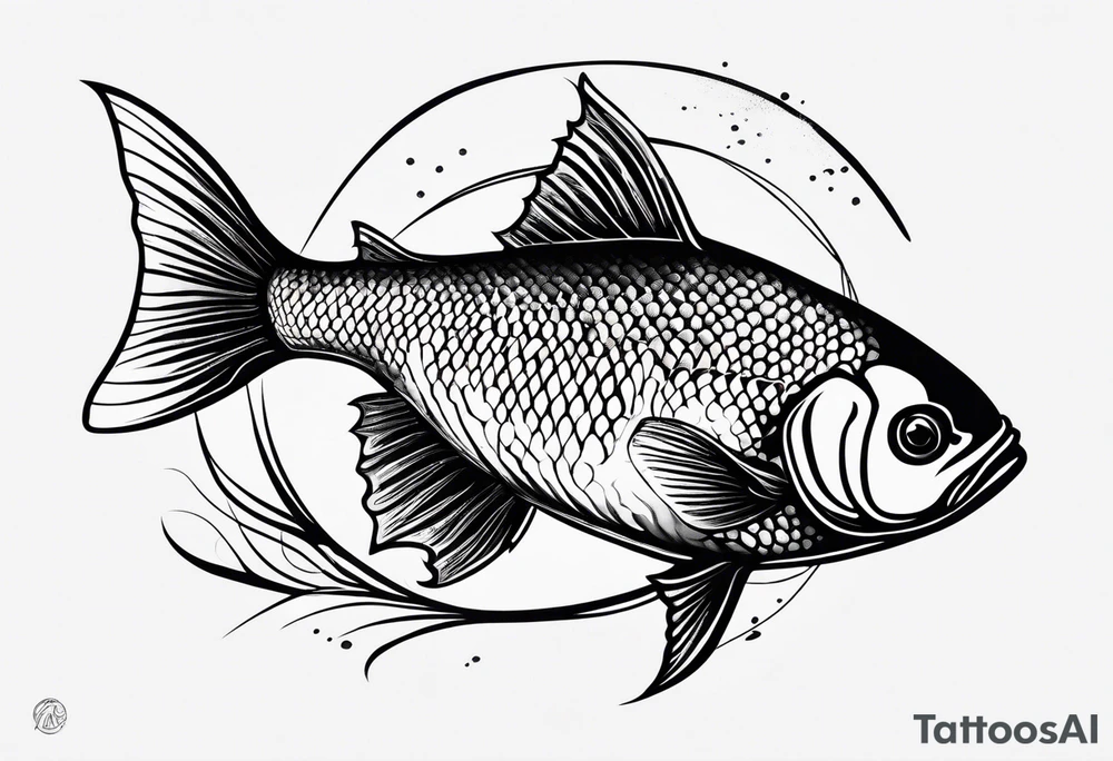 small fish tatoo, minimalistic, with a bit of color tattoo idea