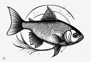 small fish tatoo, minimalistic, with a bit of color tattoo idea