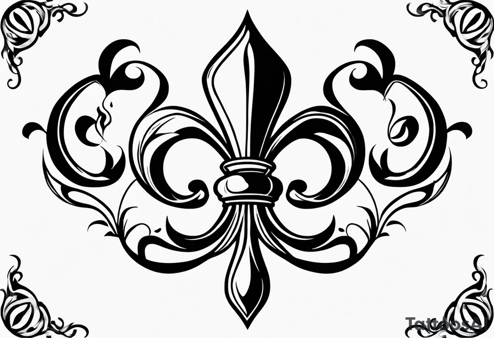 Fleur de lys celtique en flamme tattoo idea