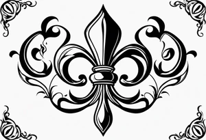Fleur de lys celtique en flamme tattoo idea
