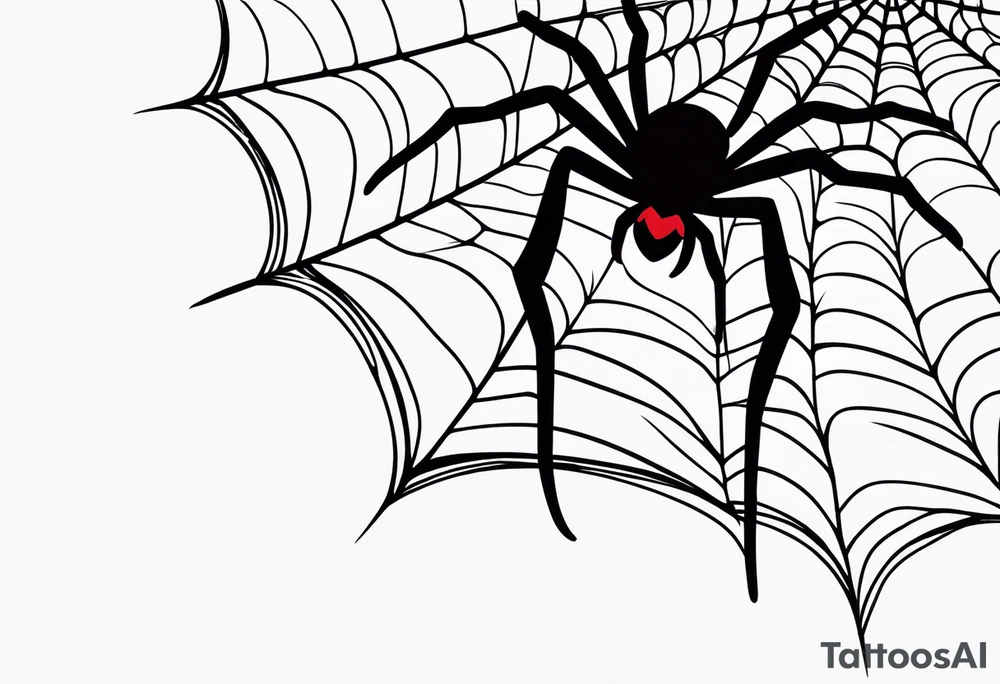 Spider web with black widow tattoo idea