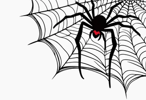 Spider web with black widow tattoo idea