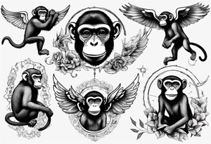 A monkey flying tattoo idea