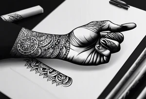 hand holding a blunt tattoo idea