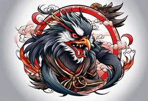 tengu fighting a kyubi tattoo idea