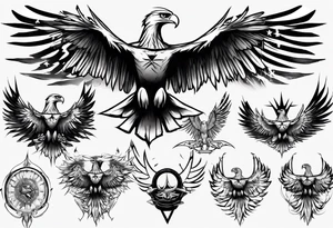 mystical eagle tattoo idea