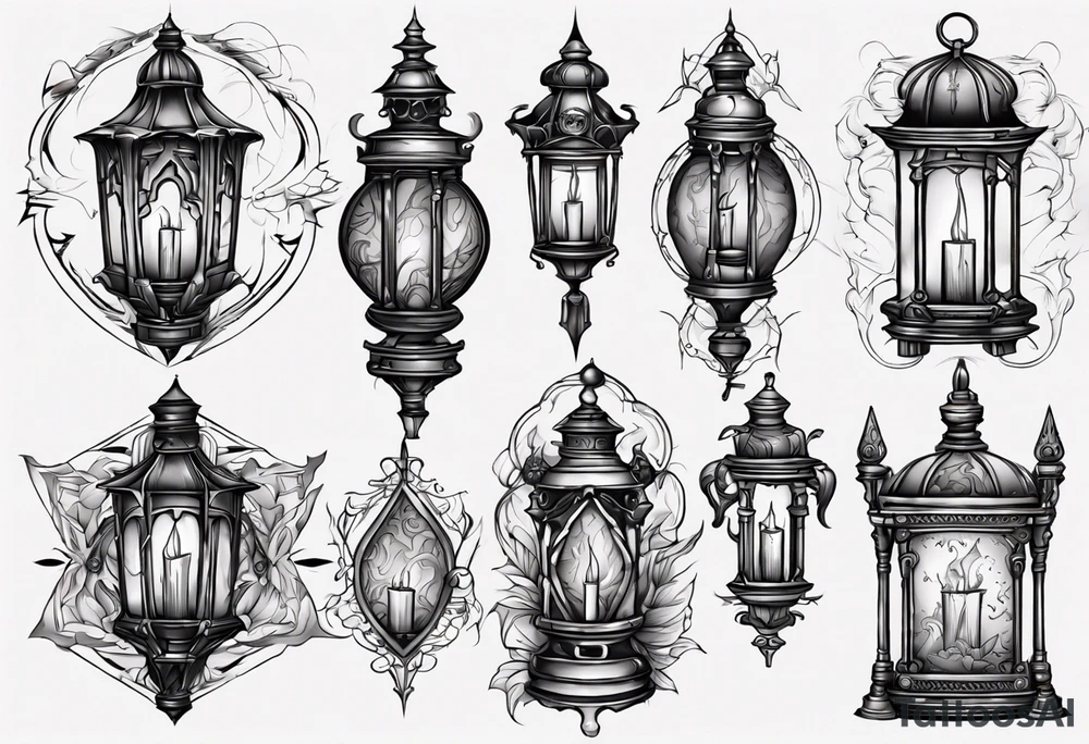 Gothic lantern tattoo idea