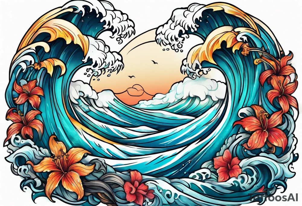 rough ocean tattoo idea