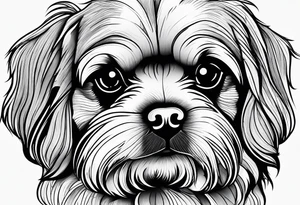 A mixed breed Pekingese and Shih-Tzu dog. Just the outline of his face. tattoo idea