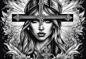 storm with a cross in it tattoo idea