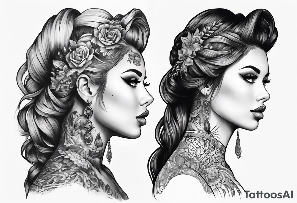 neck sleeve tattoo idea
