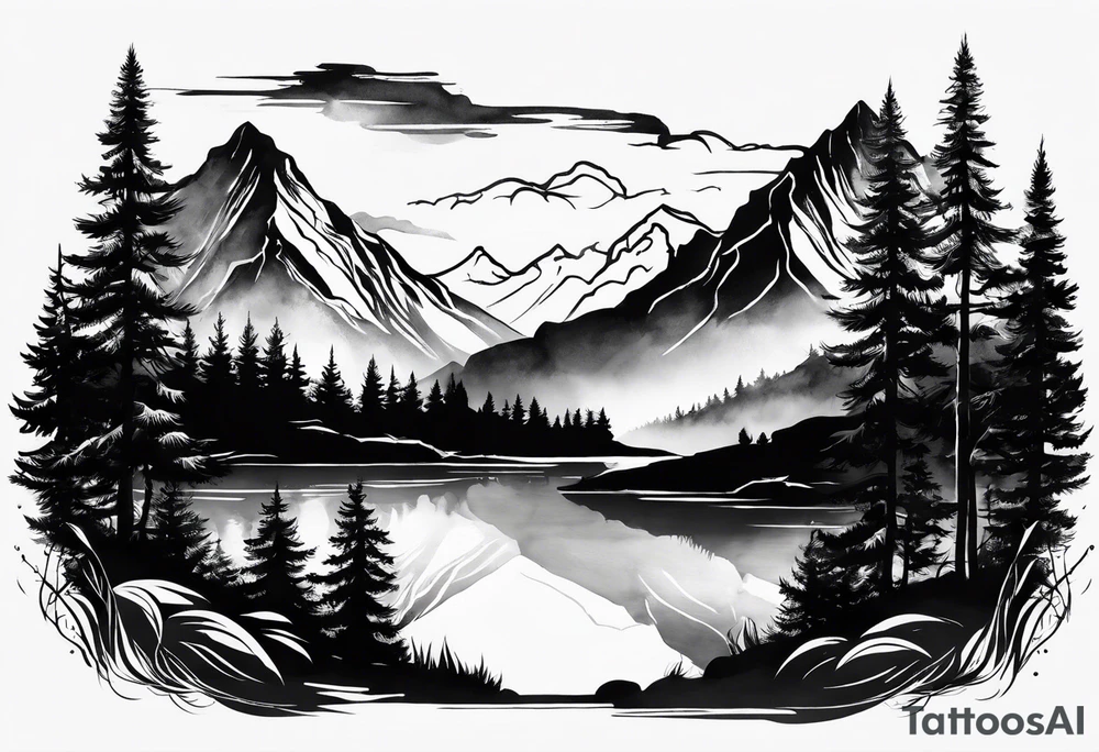 Small
Black
Mountain 
Silhouette tattoo idea
