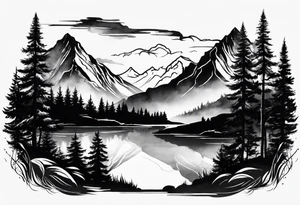 Small
Black
Mountain 
Silhouette tattoo idea