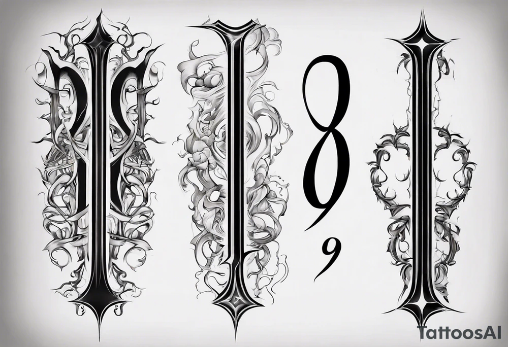 number 9 upside down and right side up connected in the middle. Tall and thin tattoo idea
