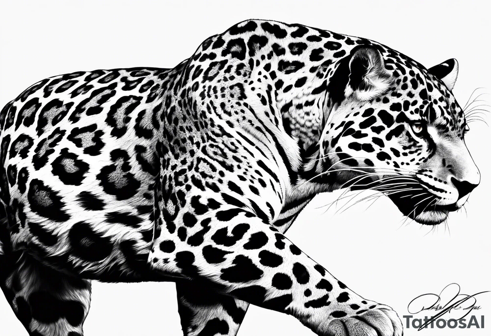 Jaguar running tattoo idea
