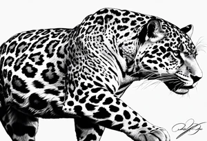 Jaguar running tattoo idea