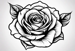 rose with fire tattoo idea