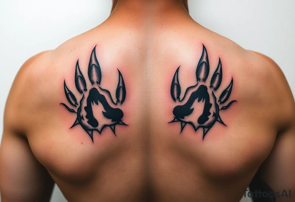 Lion paw prints tattoo idea