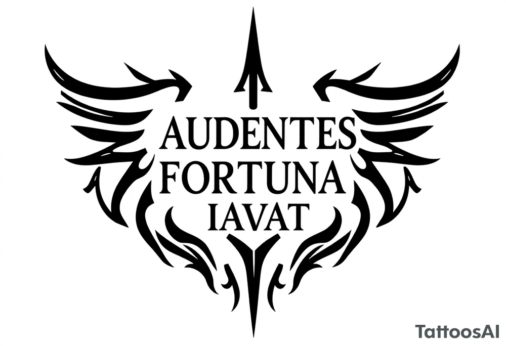 Quote "audentes fortuna iavat" with roman army symbol tattoo idea