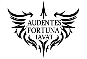 Quote "audentes fortuna iavat" with roman army symbol tattoo idea