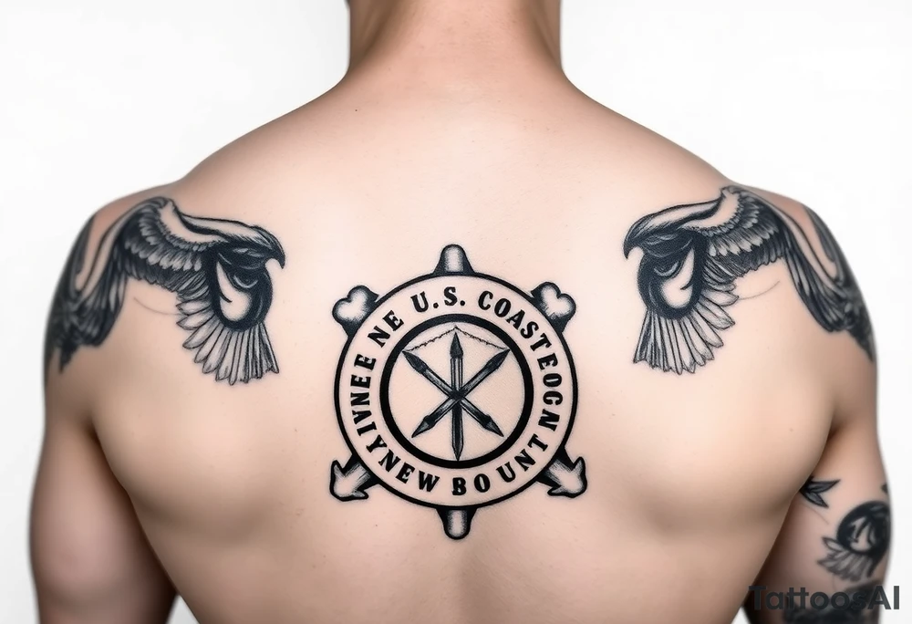 Female us coast guard officer  protection hero daughter tattoo idea