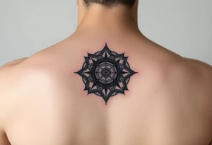 celestial galaxy with the scales of time tattoo idea