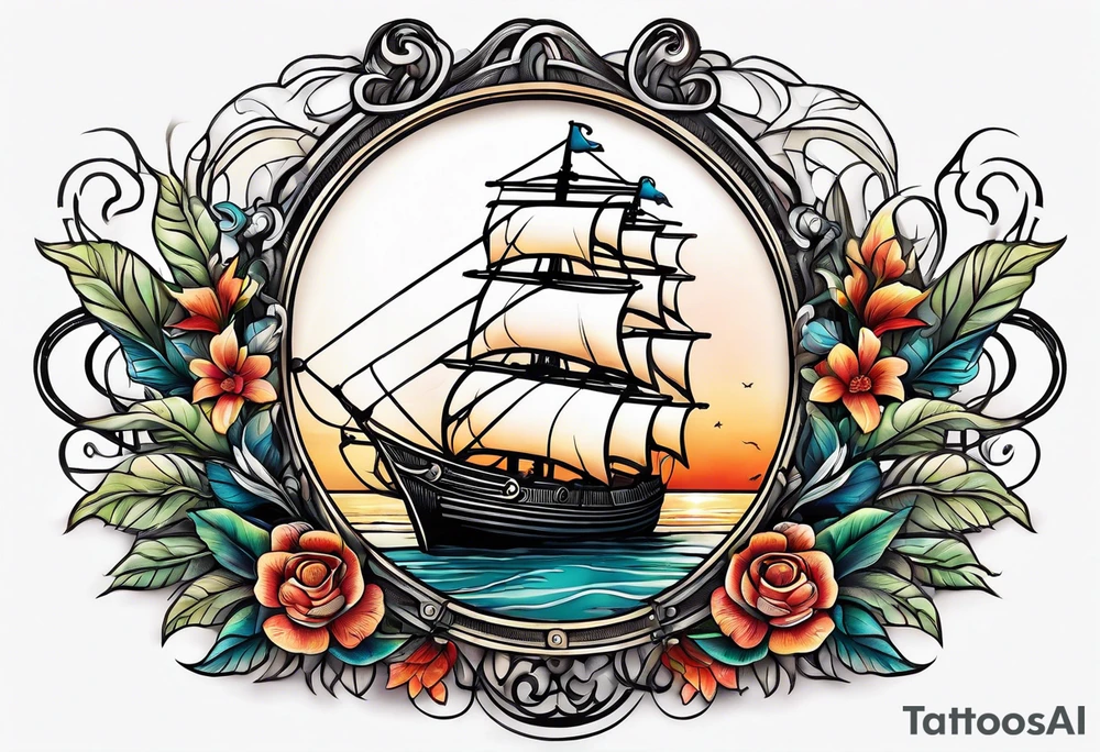 Nautical leave tattoo idea