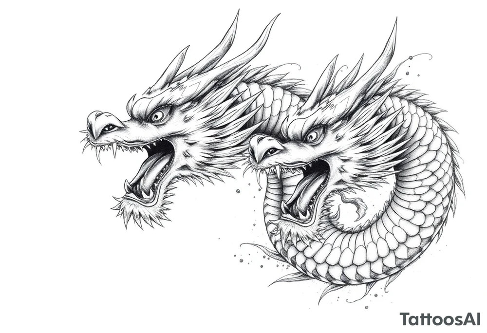 roaring dragons tattoo idea