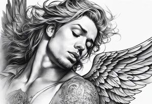 shoulder tattoo 
the falling angel male tattoo idea