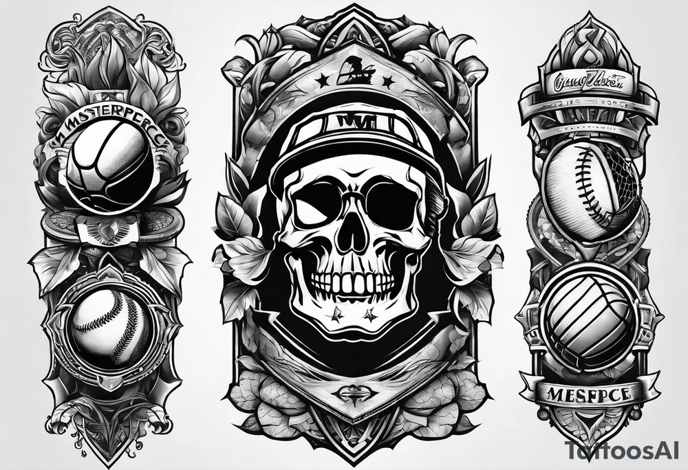 matching tattoos for 3 best friends who love sports and hanging out tattoo idea