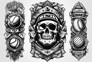 matching tattoos for 3 best friends who love sports and hanging out tattoo idea