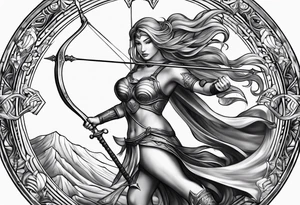 Sagittarius  realistic tattoo idea