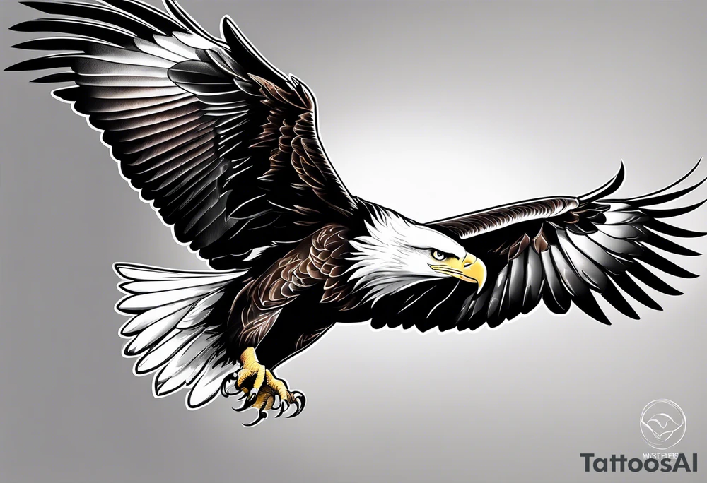 eagle flying up tattoo idea
