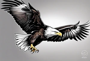 eagle flying up tattoo idea