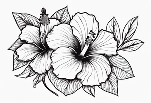 Long Vines With Hibiscus Flower tattoo idea
