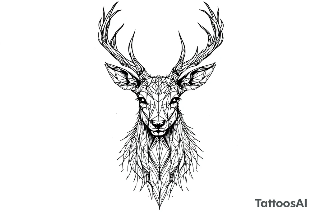 Magical deer tattoo idea