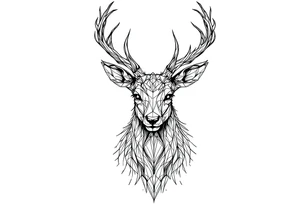 Magical deer tattoo idea