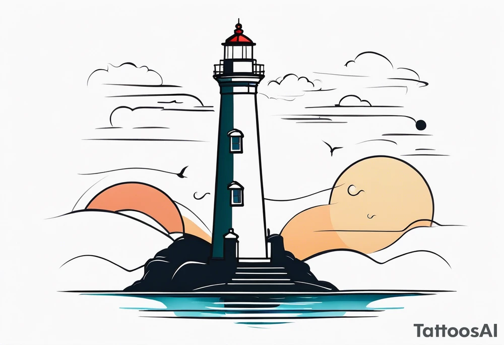 lighthouse VERY MINIMALIST tattoo idea