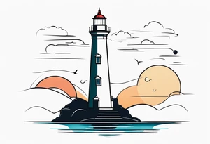 lighthouse VERY MINIMALIST tattoo idea